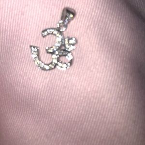 18 k solid whit. gold Om pendant